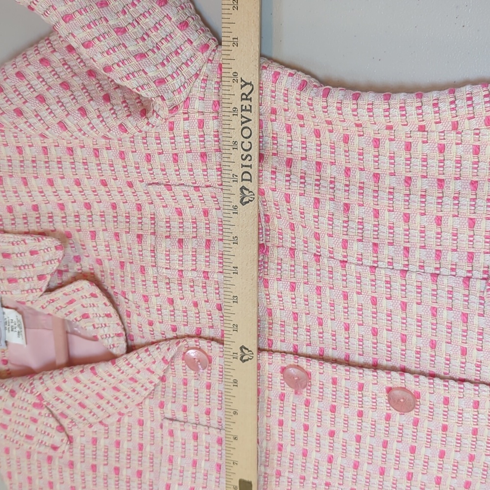 Vintage, J. G. Hook, Pink And Cream Tweed Two Piece Power Suit. Size 14 - Picture 7 of 13